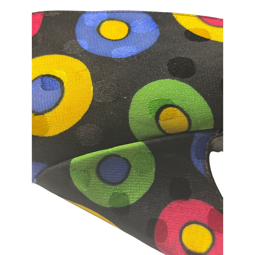 Stuart Weitzman Colorful Polka Dot Printed Silk H… - image 5